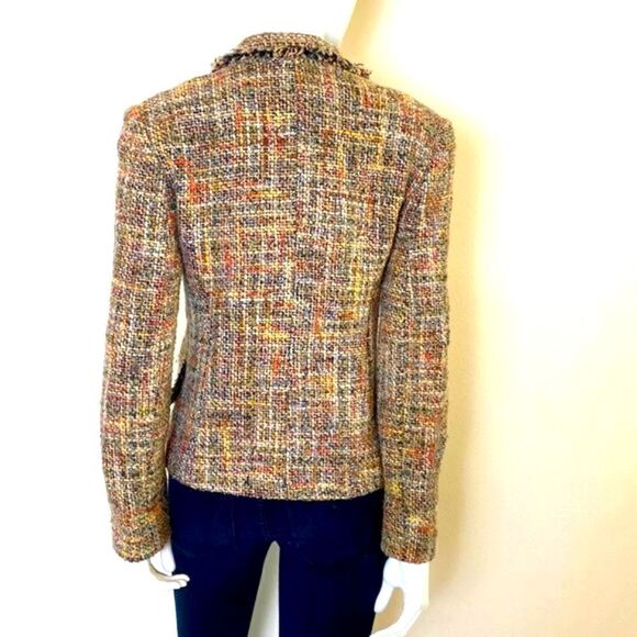 Tweed Colorful Blazer SZ 4-6 Made in France French size 38 - Picture 6 of 9